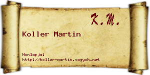 Koller Martin névjegykártya