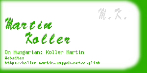 martin koller business card